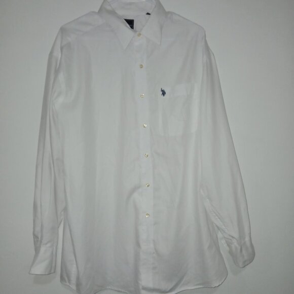 U.S Polo Assn White Shirt Wrinkle free men's Long Sleeve button Shirt Size XL. - Picture 9 of 14